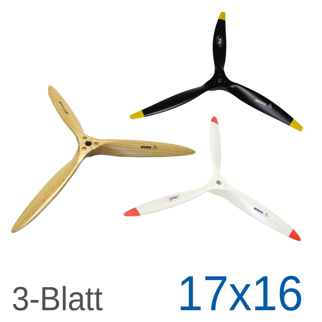 Fiala 3-Blatt 17x16 Holzpropeller