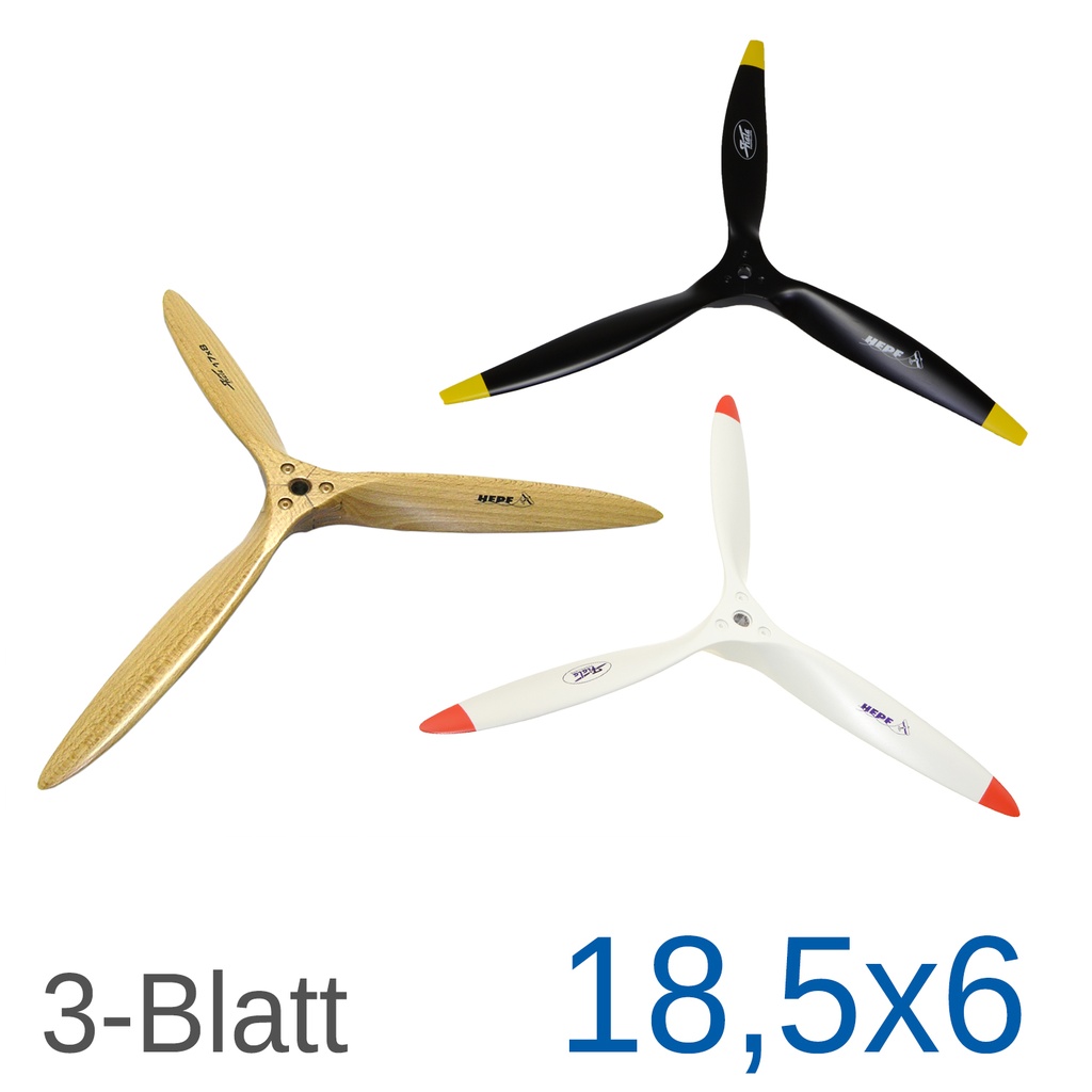 Fiala 3-Blatt 18,5x6 Holzpropeller