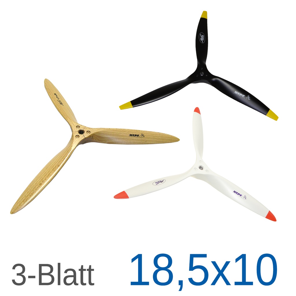 Fiala 3-Blatt 18,5x10 Holzpropeller