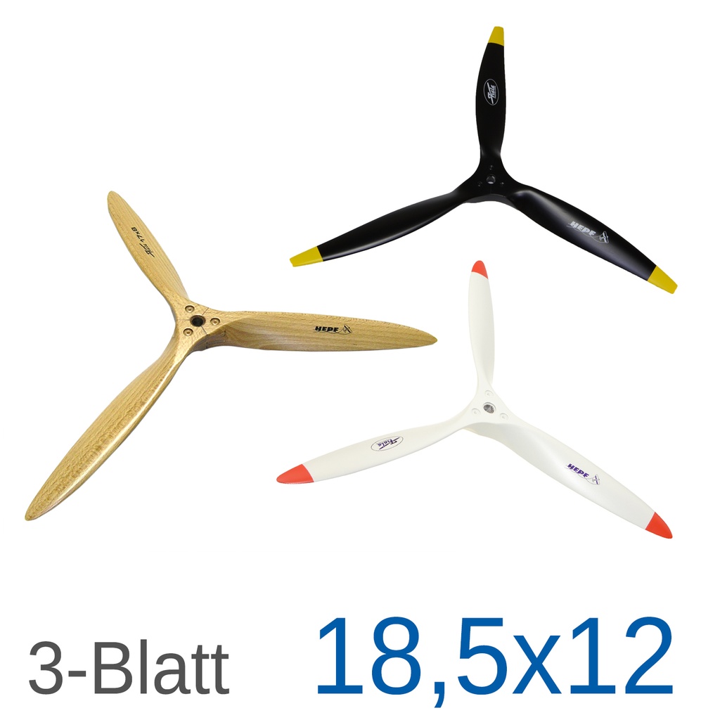 Fiala 3-Blatt 18,5x12 Holzpropeller