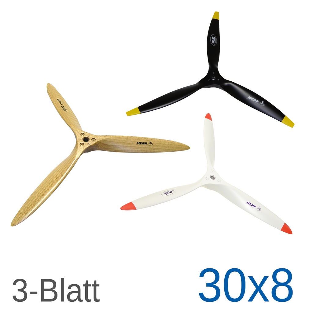 Fiala 3-Blatt 30x8 Holzpropeller