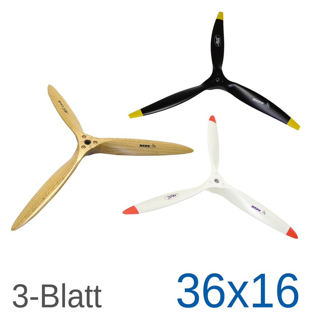 Fiala 3-Blatt 36x16 Holzpropeller