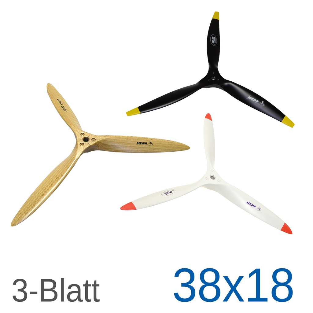 Fiala 3-Blatt 38x18 Holzpropeller