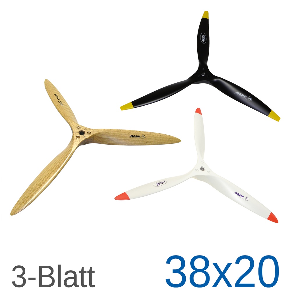 Fiala 3-Blatt 38x20 Holzpropeller