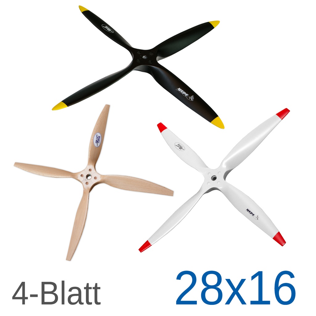 Fiala 4-Blatt 28x16 Holzpropeller