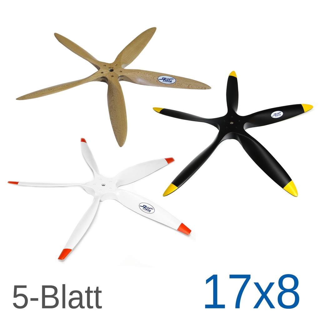 Fiala 5-Blatt 17x8 Holzpropeller