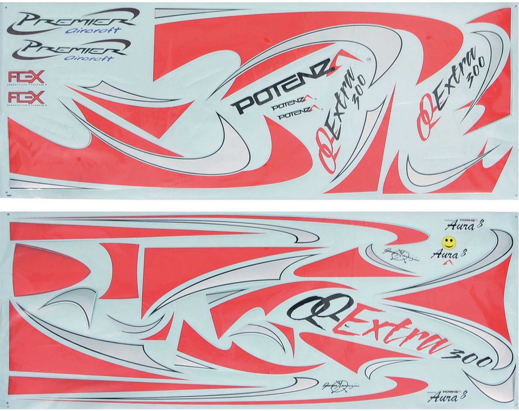 Flex Innovations DEKORBOGEN ROT/SILVER EXTRA 300 V1