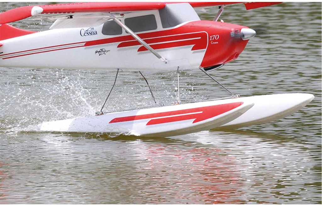 Flex Innovations SCHWIMMER CESSNA 170 ROT/WEISS MIT STREBEN, SERVO UND LED BELEUCHTUNG