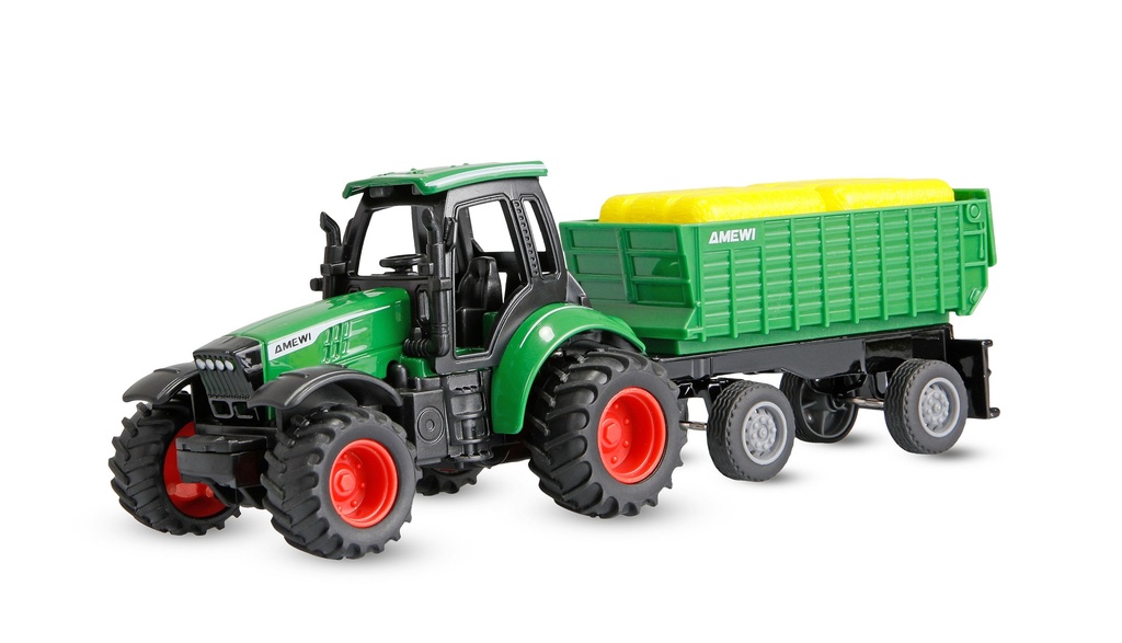 Traktor aus Metall mit Anhänger 1:64 RTR grün