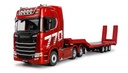 Scania 770 S Zugmaschine + Tieflader-Sattelauflieger 6x4 1:18 RTR rot