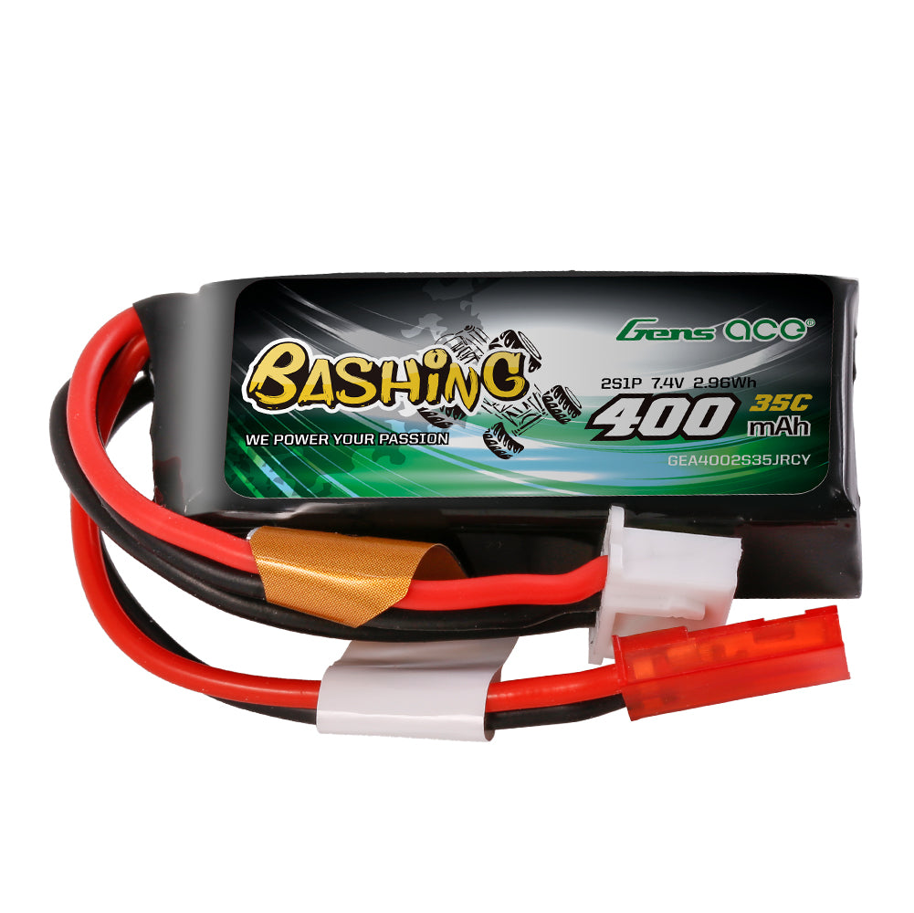 Gens ace 400mAh 2S 35C 7.4V Lipo Battery | JST-RCY Plug | Bashing (Non-G-Tech)