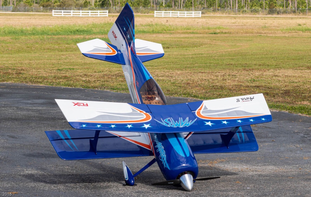 Flex Innovations MAMBA 70CC ARFSV Doppeldecker blau mit eingebauten Digital HV Servos
