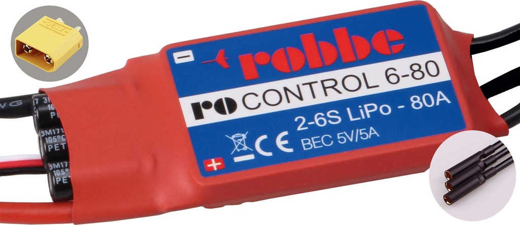 Robbe Modellsport RO-CONTROL 6-80 2-6S -80(100A) 5V/5A SWITCH BEC Regler