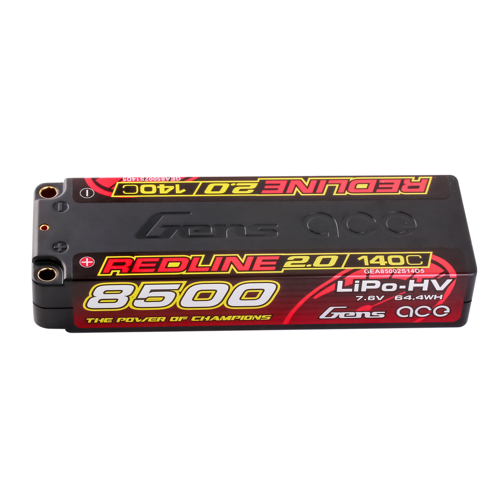 Gens ace Redline 2.0 Series 8500mAh 2S 7.6V 140C HardCase HV Lipo Battery Pack with Hardcase 58#