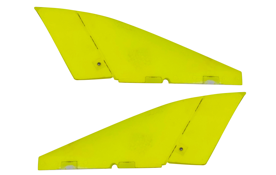 Flex Innovations PIRAÑA VERTICAL FIN SET WITH RUDDERS – YELLOW