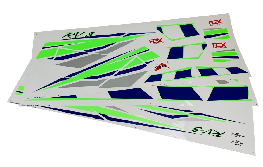 Flex Innovations RV-8 10E GREEN / BLUE DECAL SET