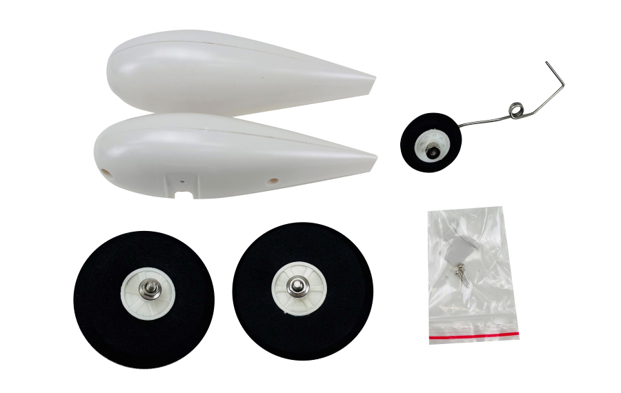 Flex Innovations Yak 55 10E WHEEL PANT SET W/WHEELS, AXLES & TAIL GEAR