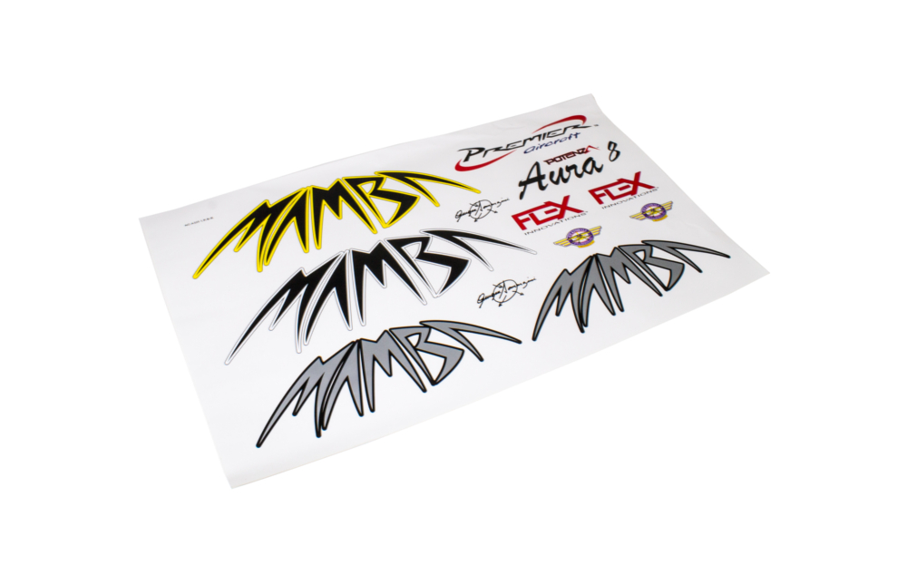 Flex Innovations MAMBA 70CC DECAL SHEET, YELLOW