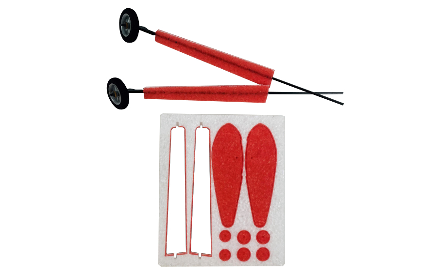 Flex Innovations ULTIMATE FP 5E FOAM WHEEL PANTS & LANDING GEAR SET, (JD RED)