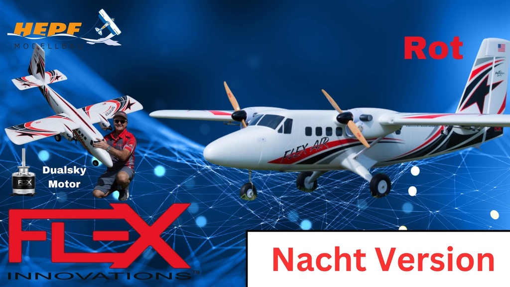 Flex Innovations Twin Otter 80E G1.5 SUPER PNP red night
