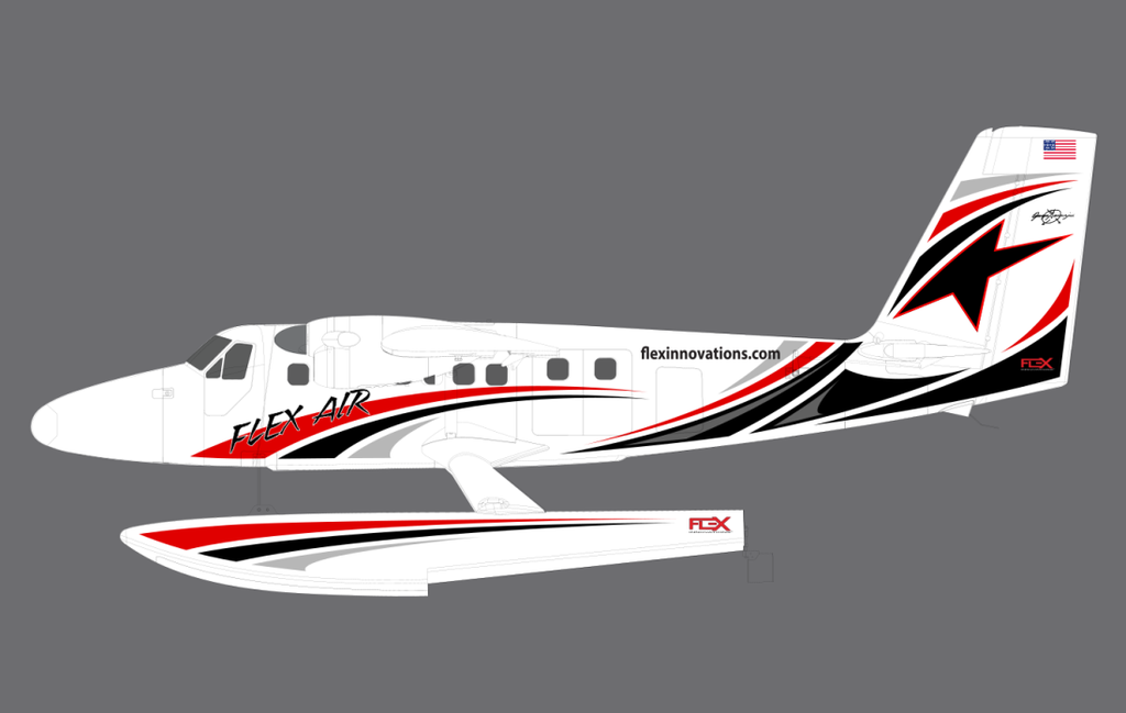 Flex Innovations TWIN OTTER 80E FLOAT SET W/STRUTS & LEDS red