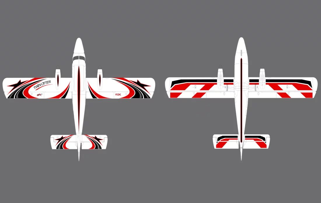 TWIN OTTER 80E FLÜGELPAAR NACHT RED DECAL SCHEME
