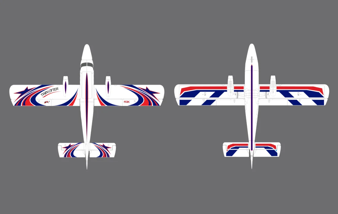 TWIN OTTER 80E FLÜGELPAAR NACHT BLAU DECAL SCHEME