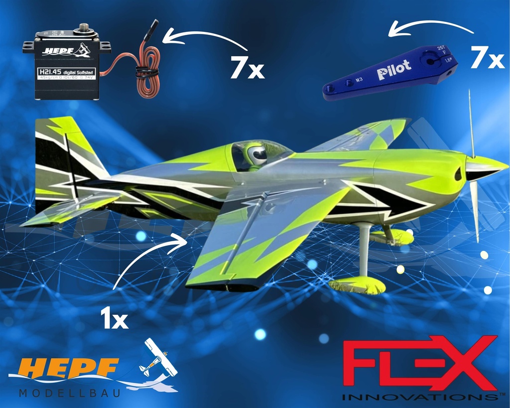 Flex Innovations Edge 540 120cc ARF, Grün Set inkl HV Servos