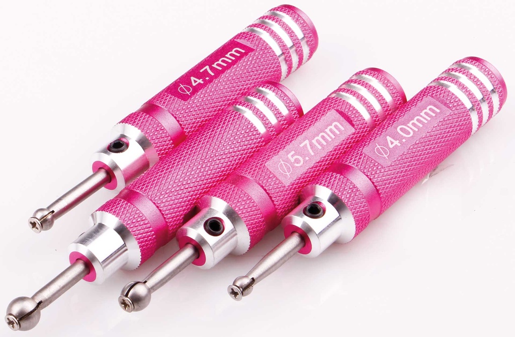 Robbe Modellsport Kugelgelenk Reibahlen 4/4,7/5,7/6,7mm 4-er Set Rot