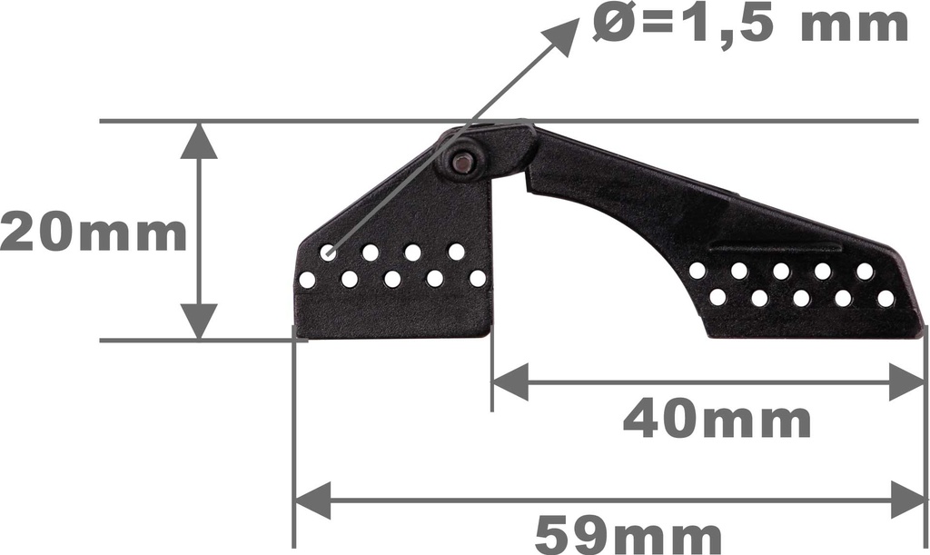 Robbe Modellsport Landeklappen-Scharnier L59mm schwarz Kunststoff 10Stk.