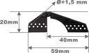 Robbe Modellsport Landeklappen-Scharnier L59mm schwarz Kunststoff 10Stk.