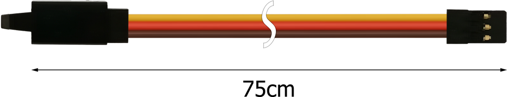 HEPF Servoverlängerungskabel System JR mit Clip 0,25 mm² flach 75 cm
