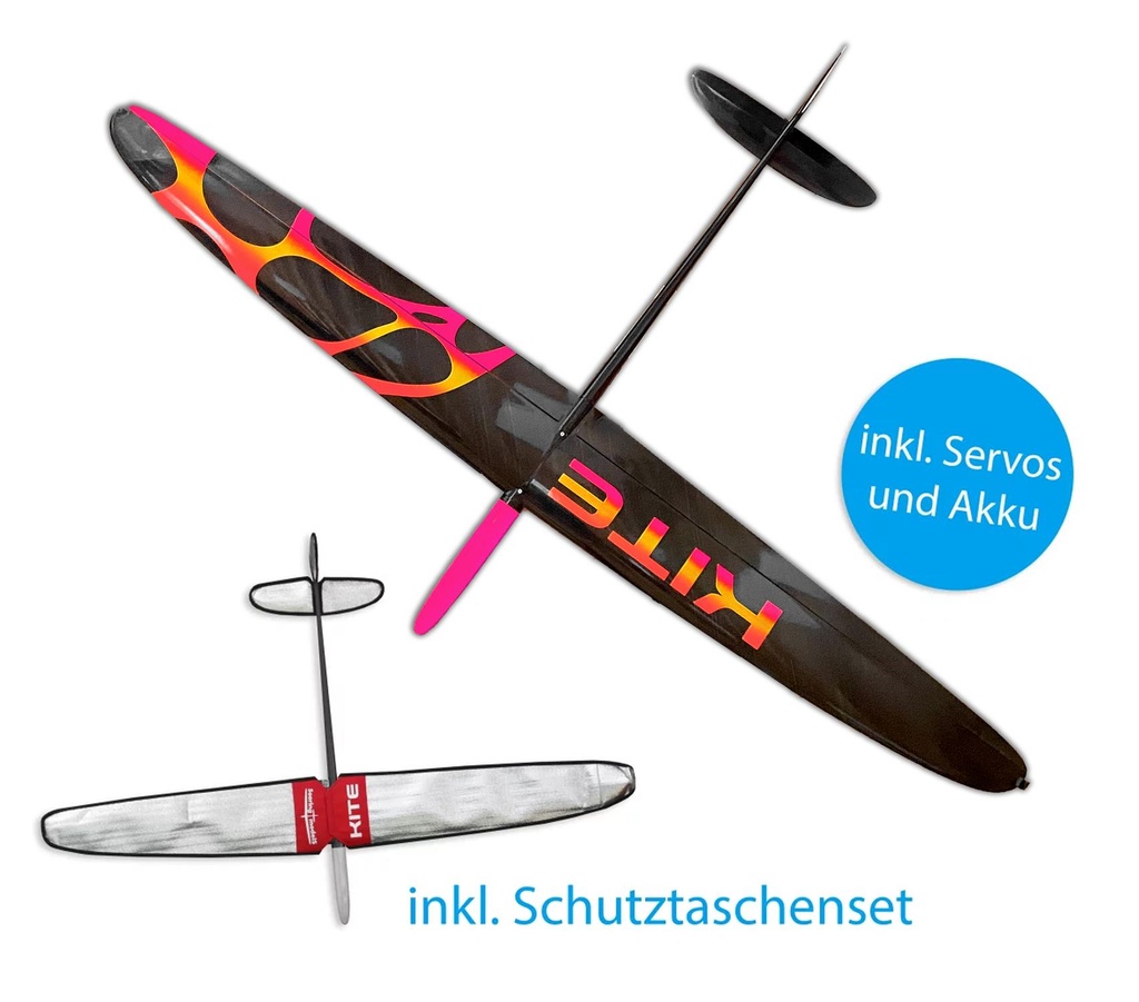 Kite PNP CFK DLG/F3K Pink/Gelb/Orange zweiteilige Fläche 1500mm inkl. Schutztaschen