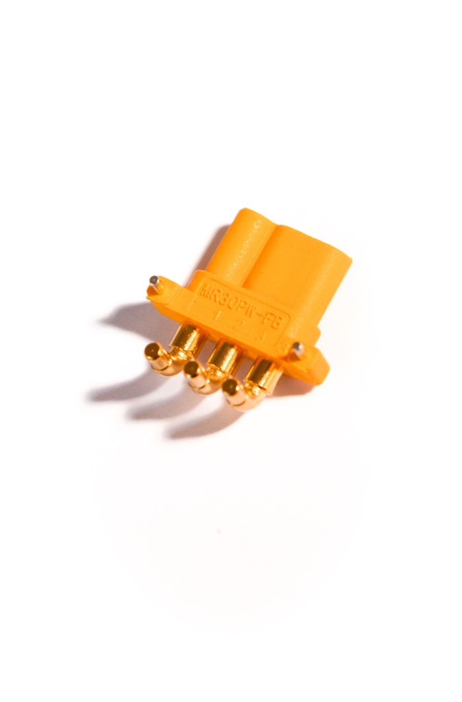 MR30 Stecker System 1x Buchse abgewinkelt 90° mit befestigung