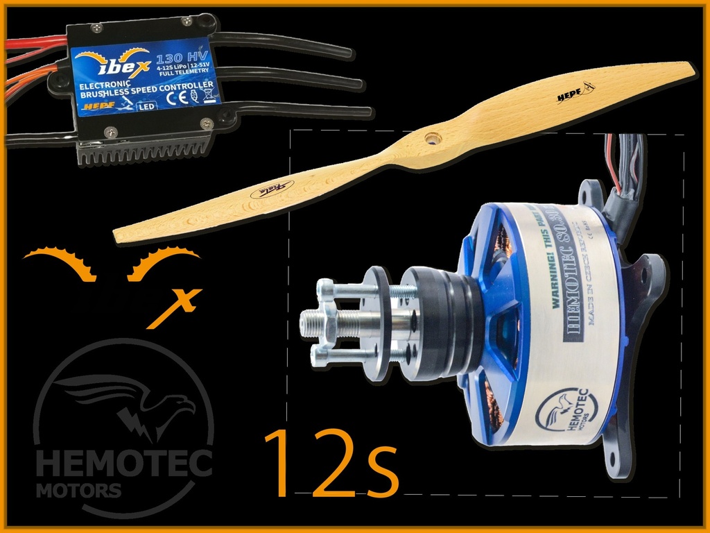 Hemotec/Ibex Antrieb für mittlere Schleppmodelle mit ca. 2.8m Spannweite für 12s Lipo