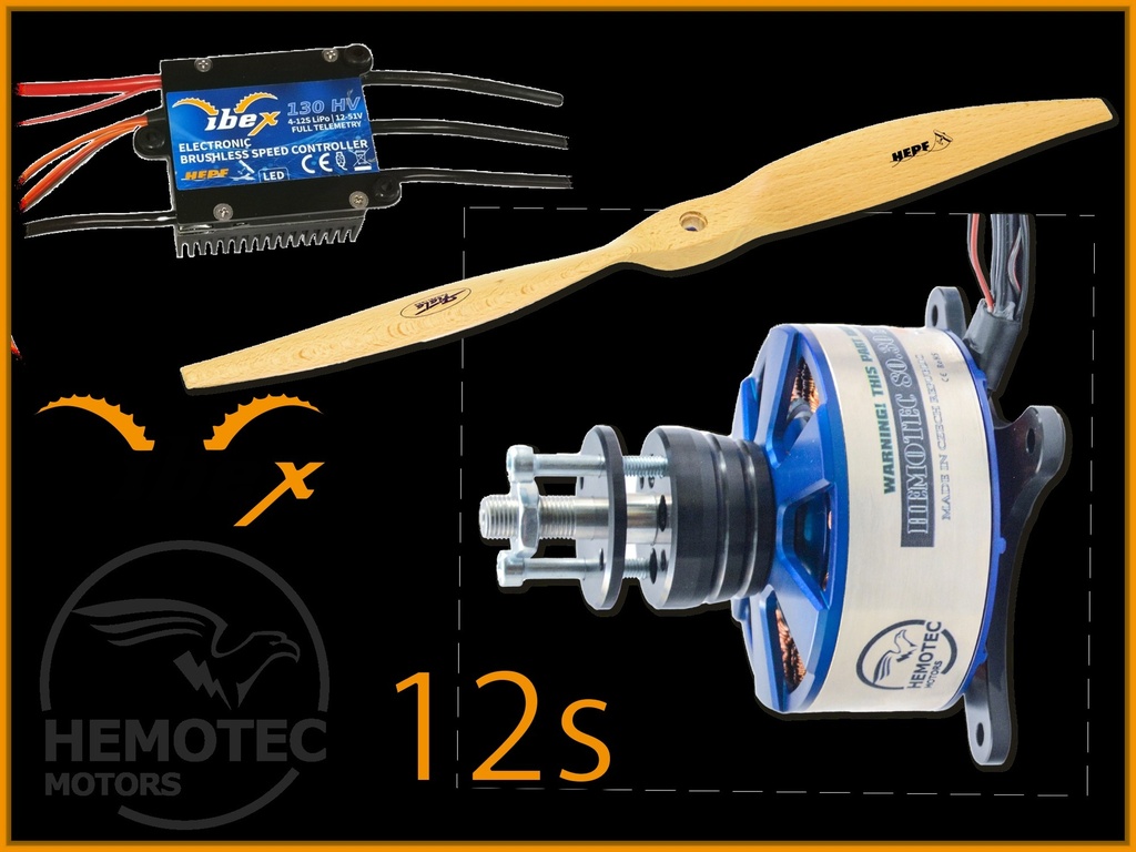 Hemotec/Ibex Antrieb für 3D Modelle mit ca. 2.2m Spannweite  für 12s Lipo