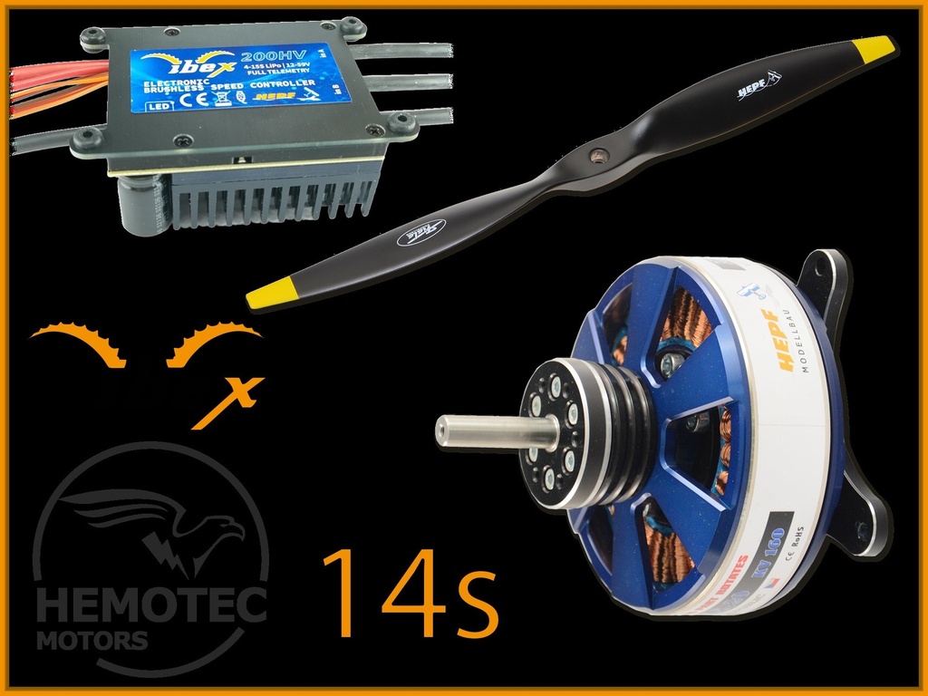 Hemotec Antrieb für 3D Modelle mit ca. 2,6m Spannweite  für 14s Lipo
