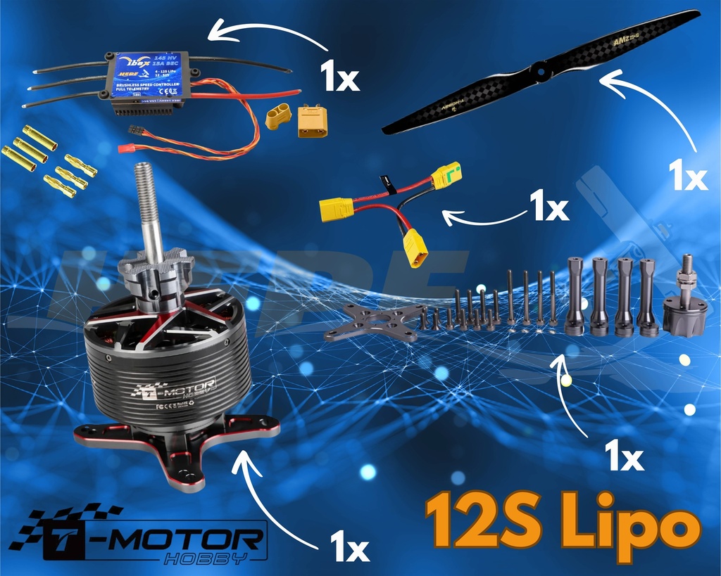 T-Motor 12S Antriebsset für 3D Modelle bis 2,4m Spannweite 90-96"