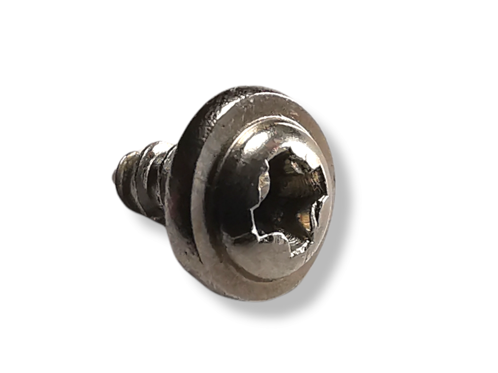 Edelstahl Blechschraube 2x4mm  Linsenkopf mit Scheibe  D4,5mm (VPE 20)