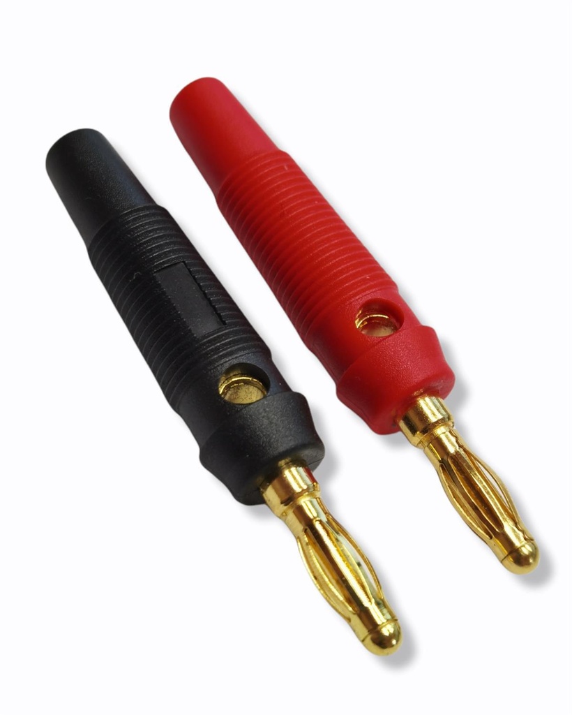 4mm Laborstecker 1 Paar (vergoldet) schraub mit Buchse