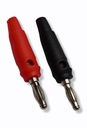 4mm Laborstecker 1 Paar (silber) schraub mit Buchse