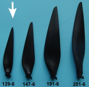 Kohlefaser Propeller Blatt, Grösse 6A, Durchmesser 5,6" (141 mm)