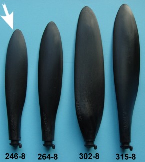 Kohlefaser Propeller Blatt, Grösse 8B, Durchmesser 9,7" (246mm)