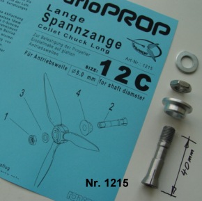 Stahl Spannzange lang Grösse 12C, Bohrung 5mm