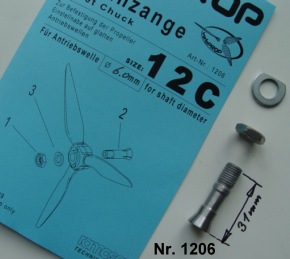 Stahl Spannzange Grösse 12C, Bohrung 6mm