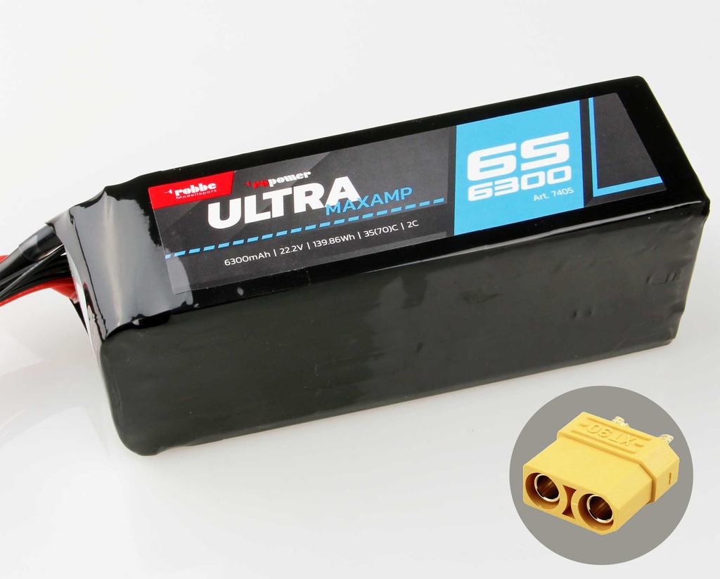 Robbe Modellsport RO-POWER ULTRA MAXAMP 6300AH 22,2 VOLT 6S 35(70)C LIPO AKKU XT-90
