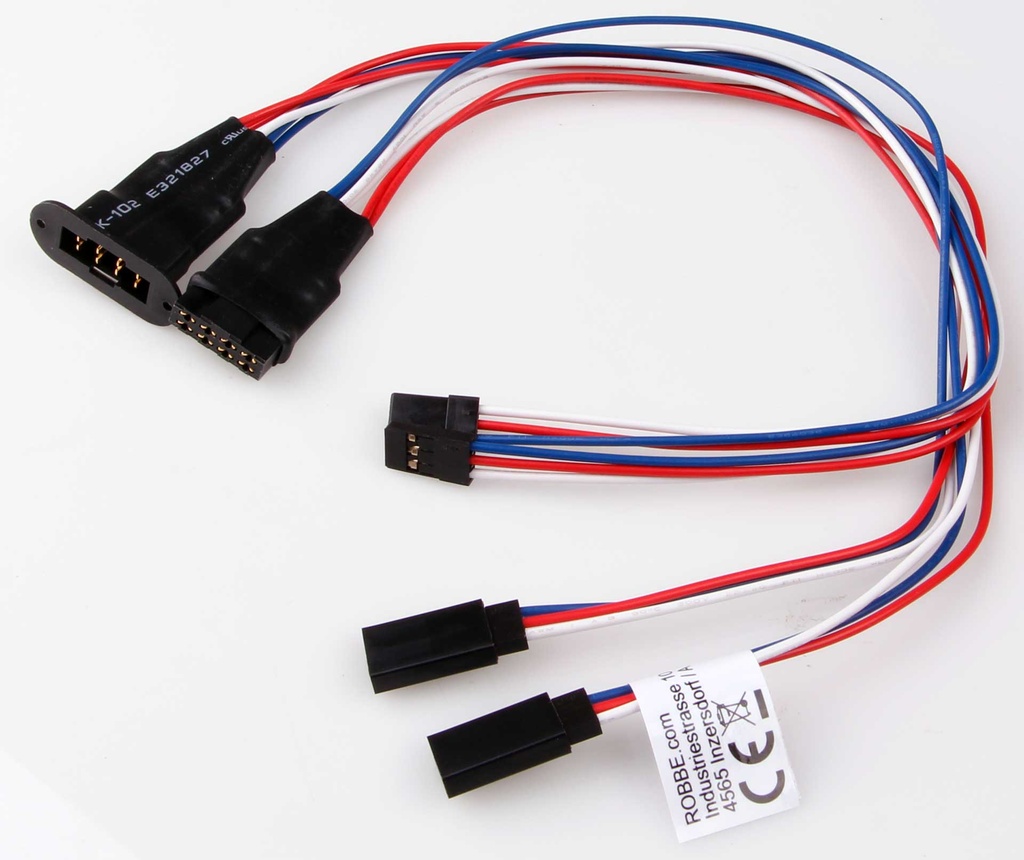 Robbe Modellsport Kabelsatz für 2 Servos MPX 8-pin Hochstrom Stecker System auf Futaba 300mm 22AWG/0,32²mm 1 Satz