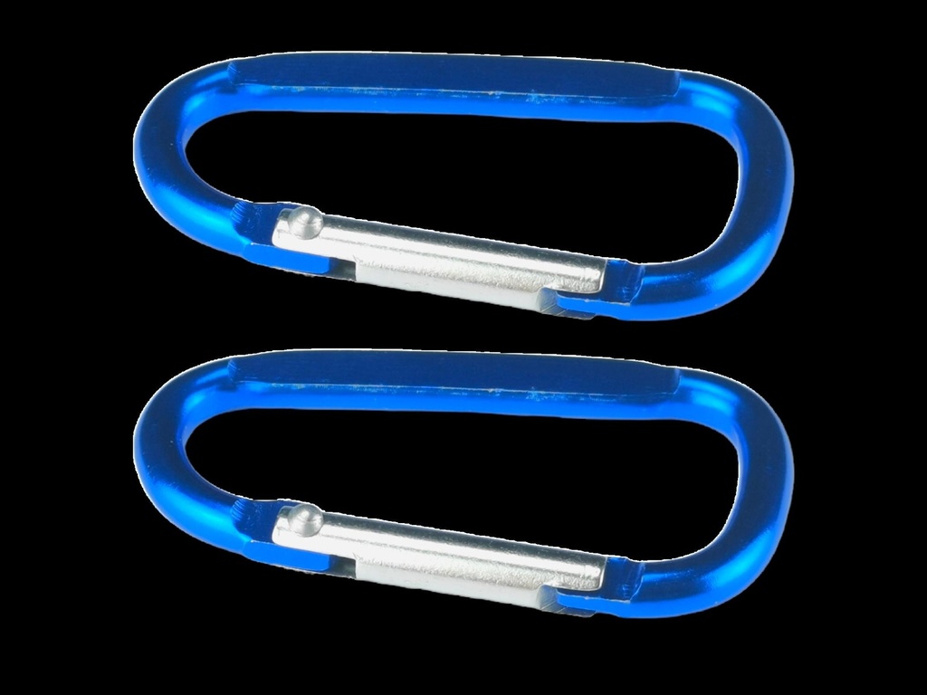 Karabiner 48mm blau Paar