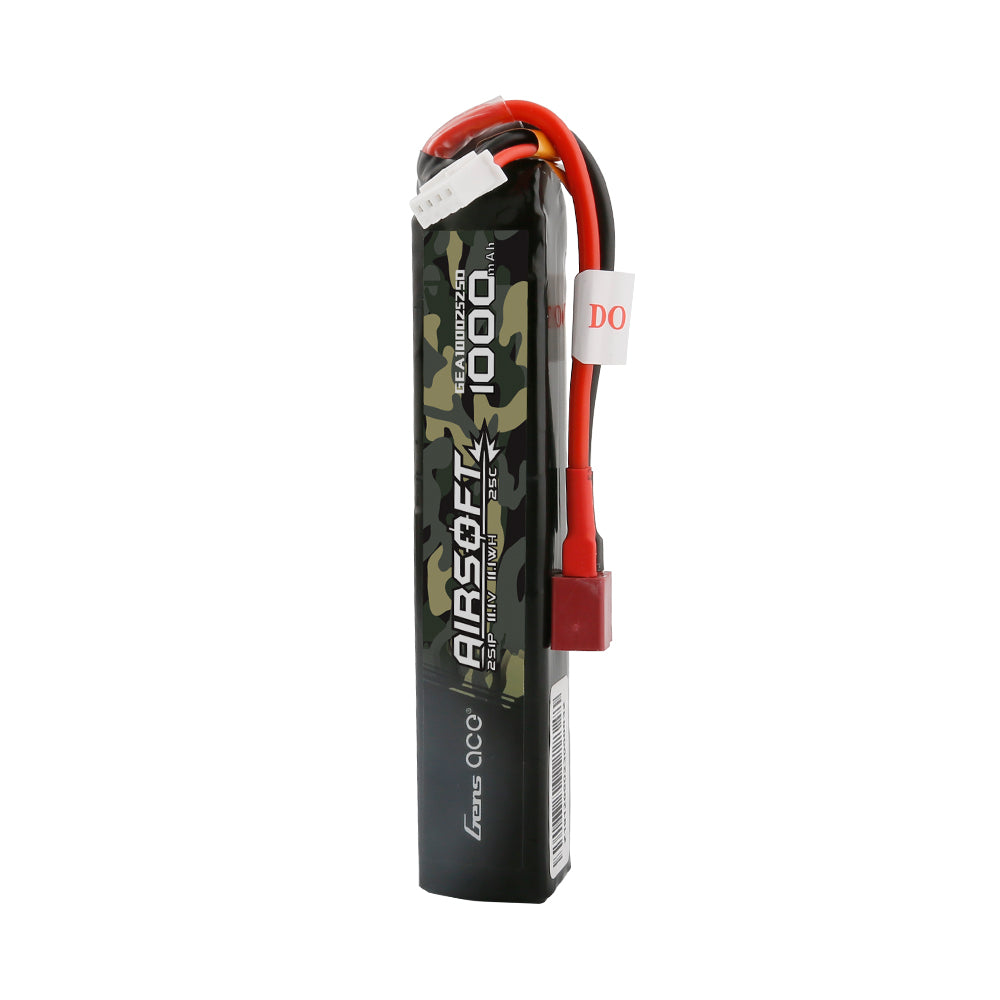 Gens ace 25C 1000mAh 2S1P 7.4V Airsoft Gun Lipo Battery with T Plug