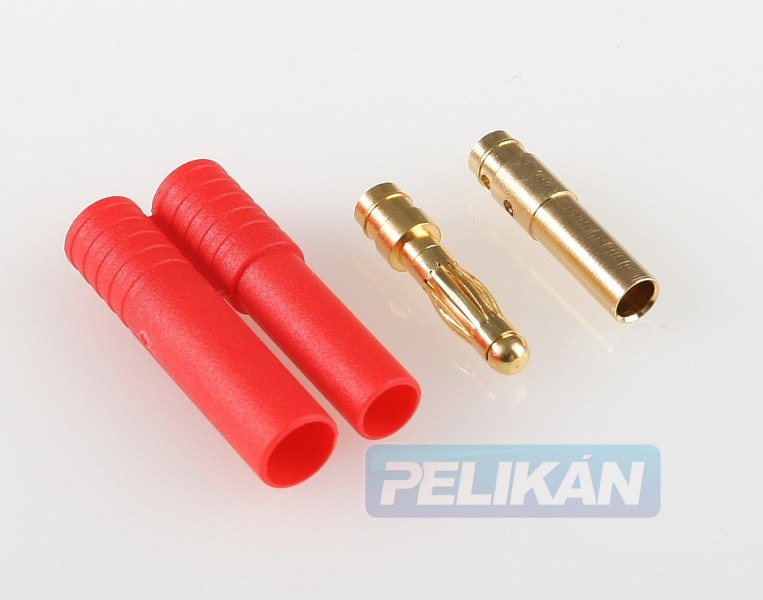 Goldsteckerpaar 4mm mit Sicherheitsgehäuse